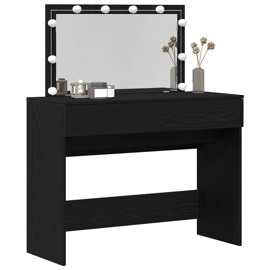 Table de Toilette avec tiroir Chêne noir 100 x 40 x 120 cm - 3