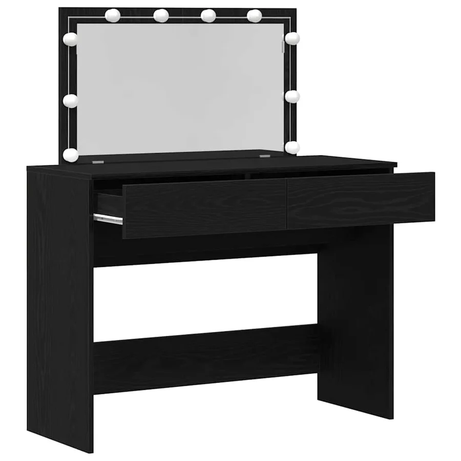Table de Toilette avec tiroir Chêne noir 100 x 40 x 120 cm - 4