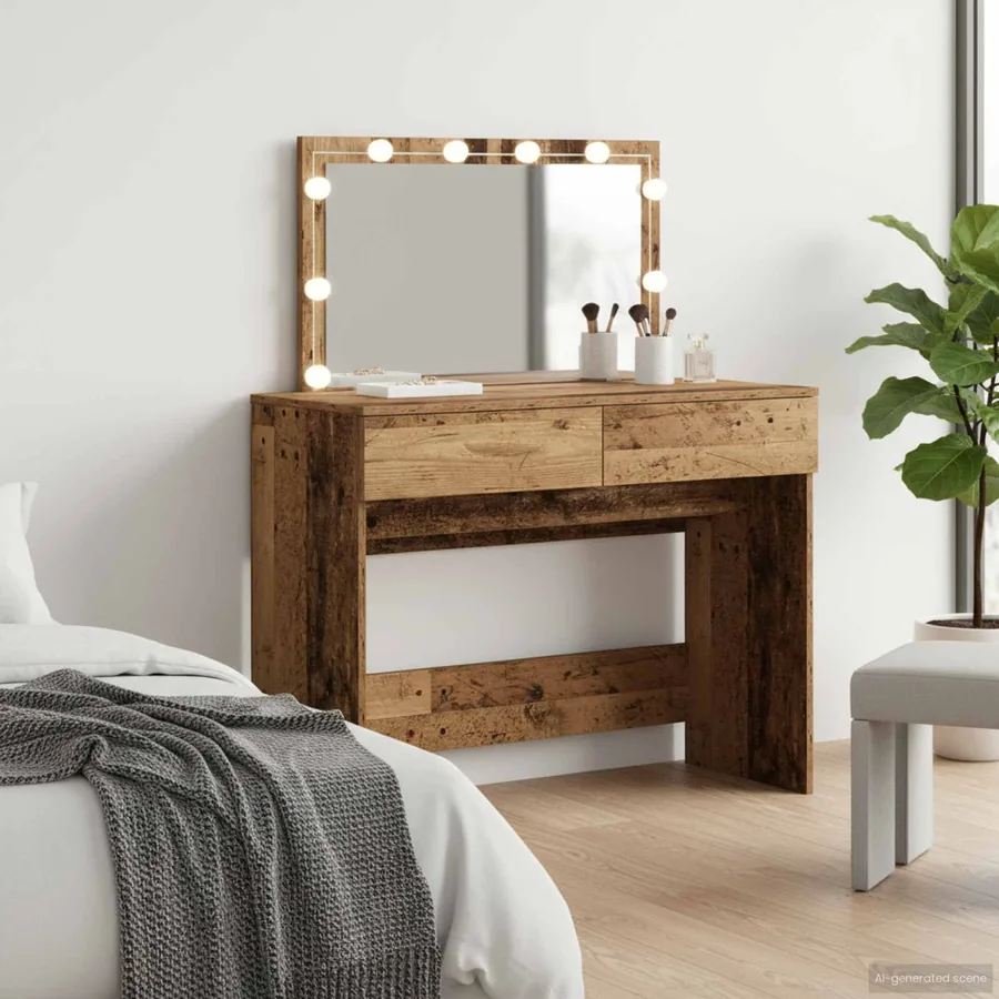 Table de Toilette avec tiroir Bois ancien 100 x 40 x 120 cm