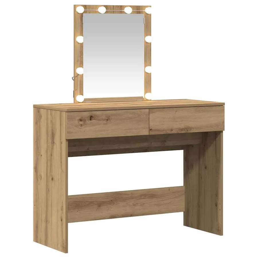 Table de Toilette avec tiroir Chêne artisanal 100 x 40 x 130 cm - 2