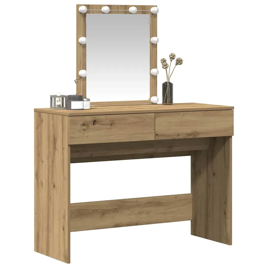 Table de Toilette avec tiroir Chêne artisanal 100 x 40 x 130 cm - 3