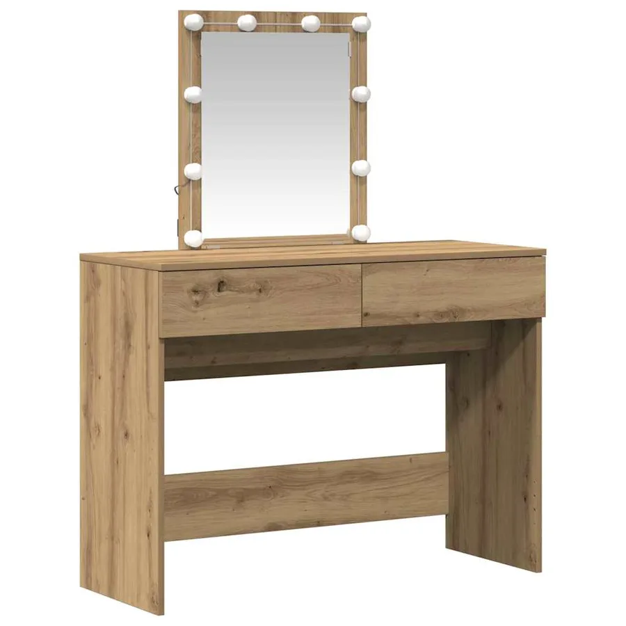 Table de Toilette avec tiroir Chêne artisanal 100 x 40 x 130 cm - 4