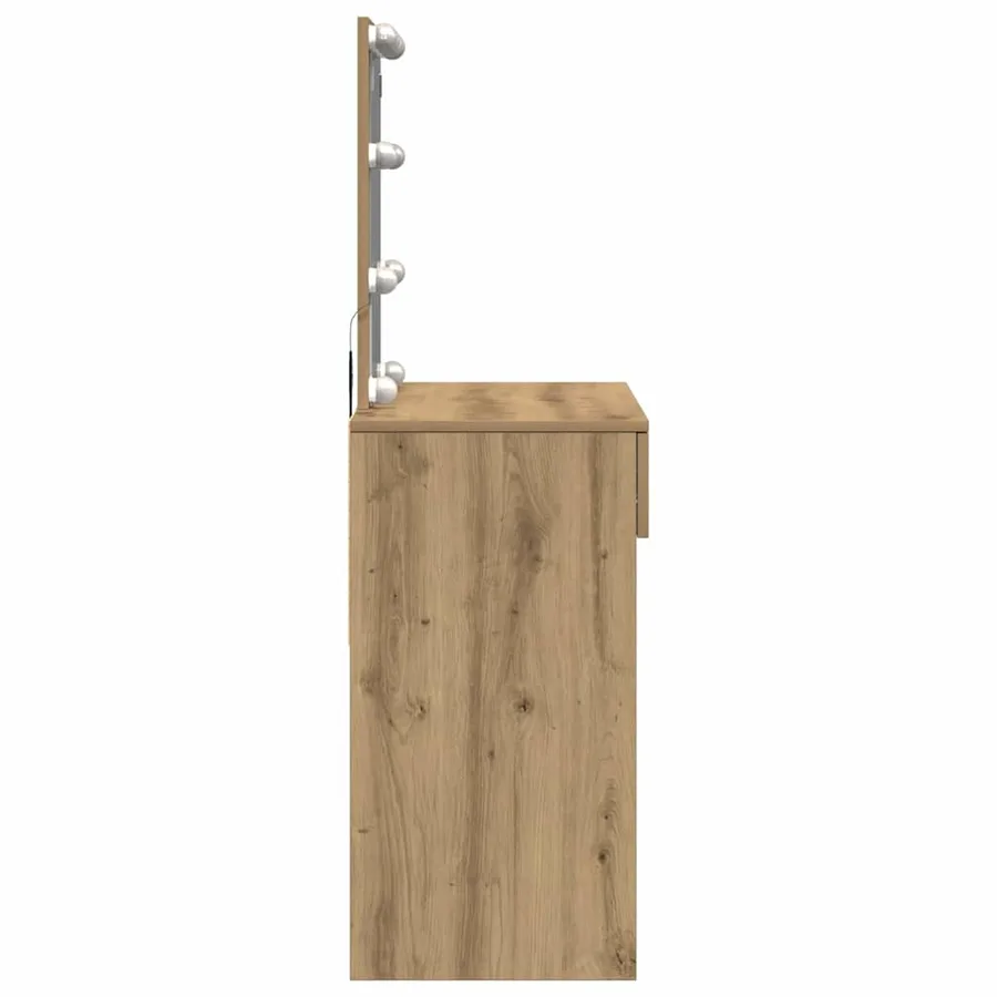 Table de Toilette avec tiroir Chêne artisanal 100 x 40 x 130 cm - 6