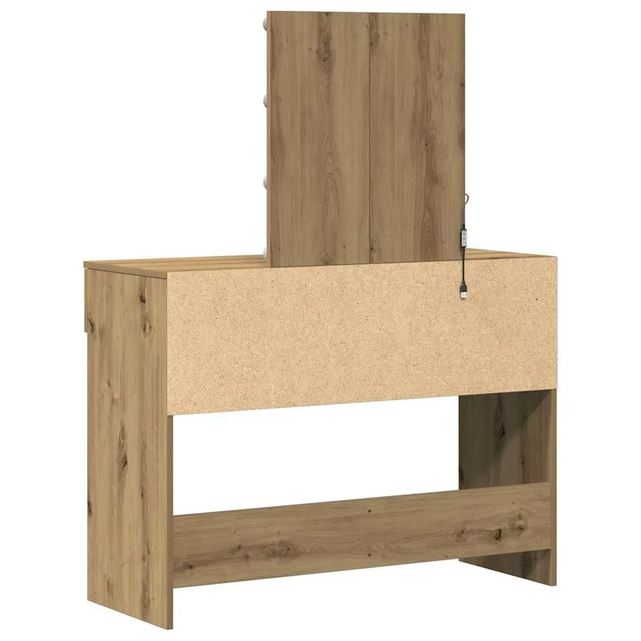 Table de Toilette avec tiroir Chêne artisanal 100 x 40 x 130 cm - 7