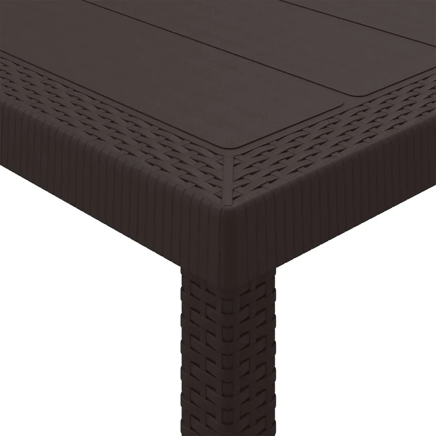 Table de Jardin Marron 300 x 100 x 73 cm polyrotin - 5