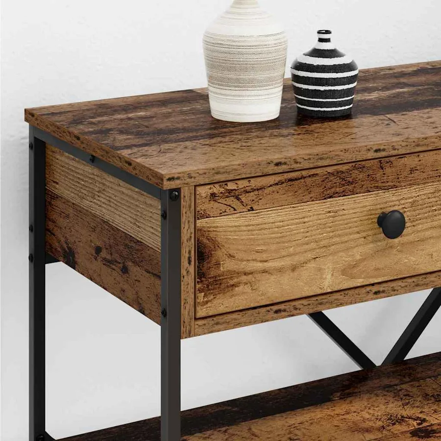 Table console avec tiroir Marron 75 x 34,5 x 75 cm bois - 4