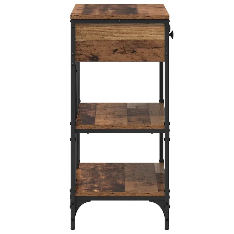 Table console avec tiroir Marron 75 x 34,5 x 75 cm bois - 7