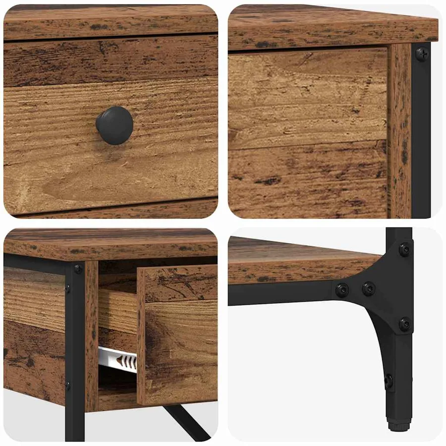 Table console avec tiroir Marron 75 x 34,5 x 75 cm bois - 9