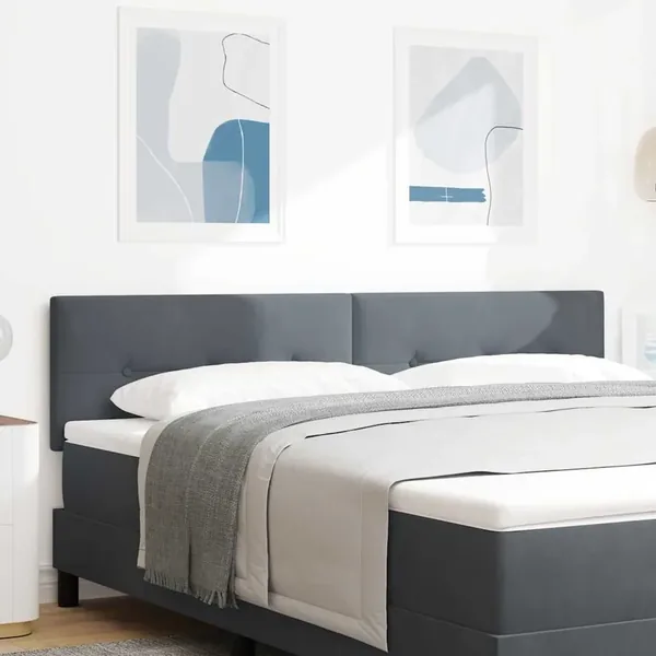Tête de lit LED avec bandes LED Gris 180 cm Velours