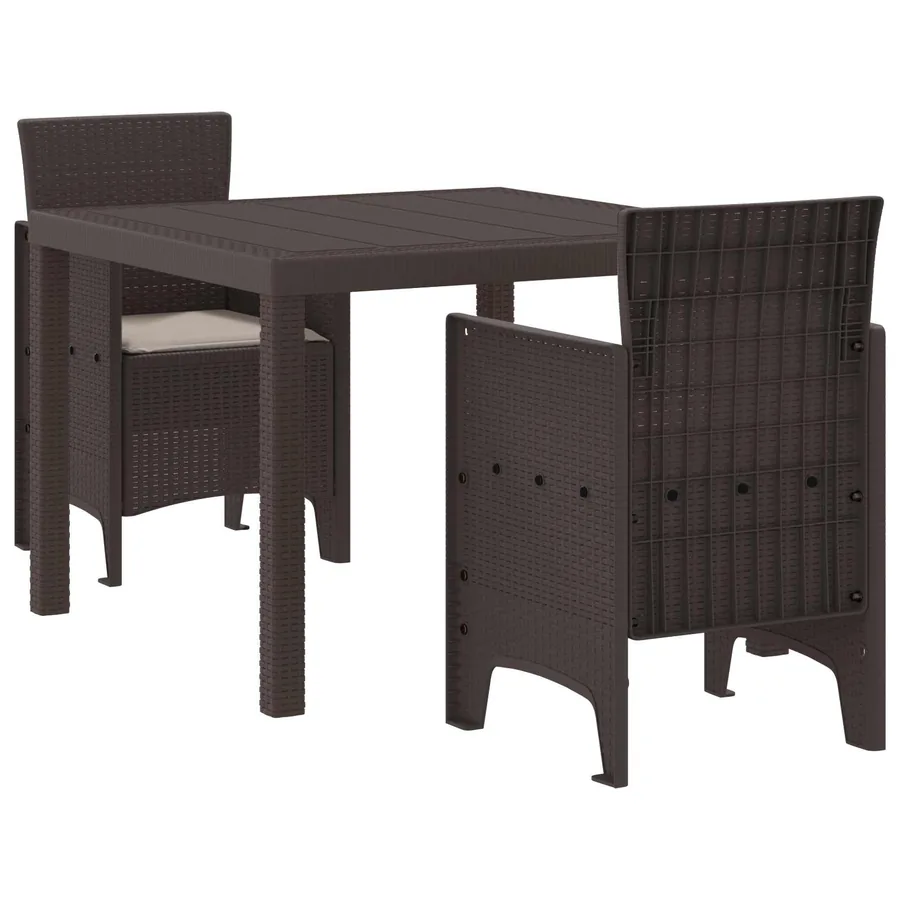 Ensemble de salle à manger pour jardin 3 pcs Marron