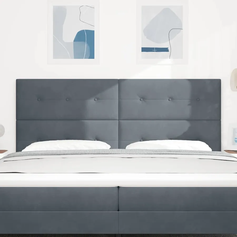 Tête de lit LED avec bandes LED Gris 200 cm Velours - 3