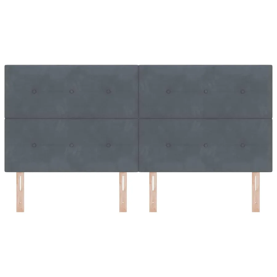 Tête de lit LED avec bandes LED Gris 200 cm Velours - 5