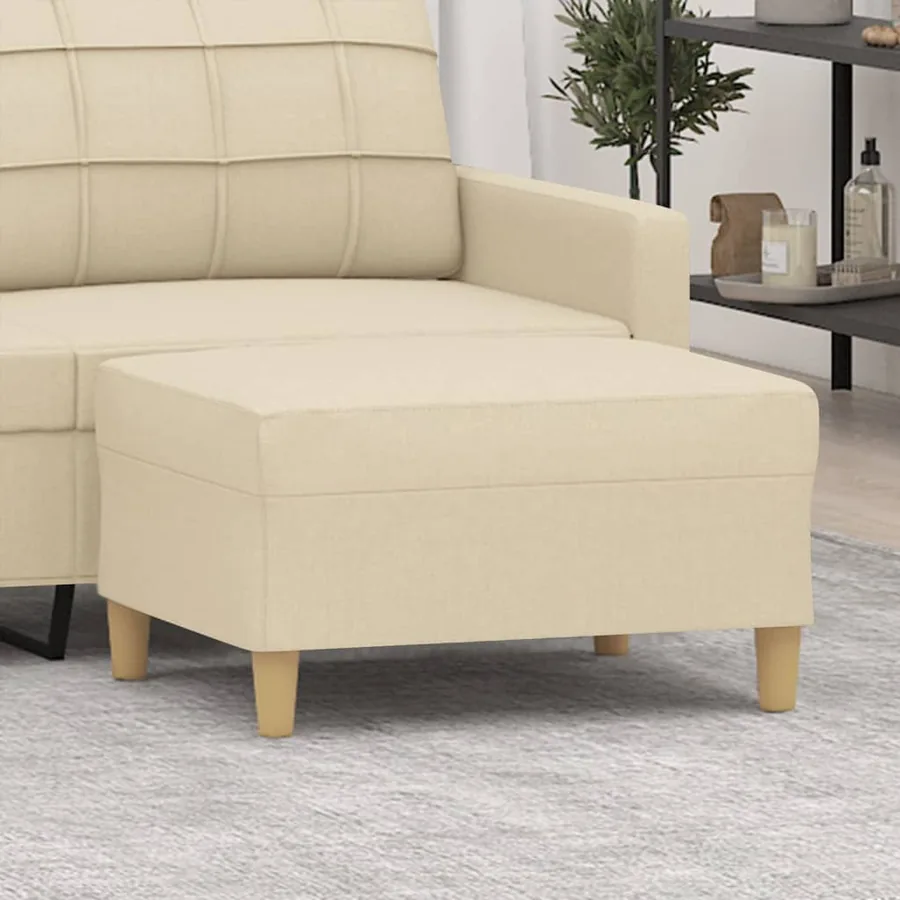 Repose-pied Crème 70x55x41 cm Tissu