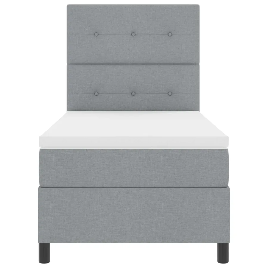 Lit à ressorts avec bandes LED Gris clair 90 x 190 cm tissu - 4