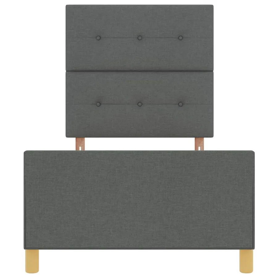 Cadre de lit avec tête de lit Gris foncé 80 x 200 cm tissu - 7