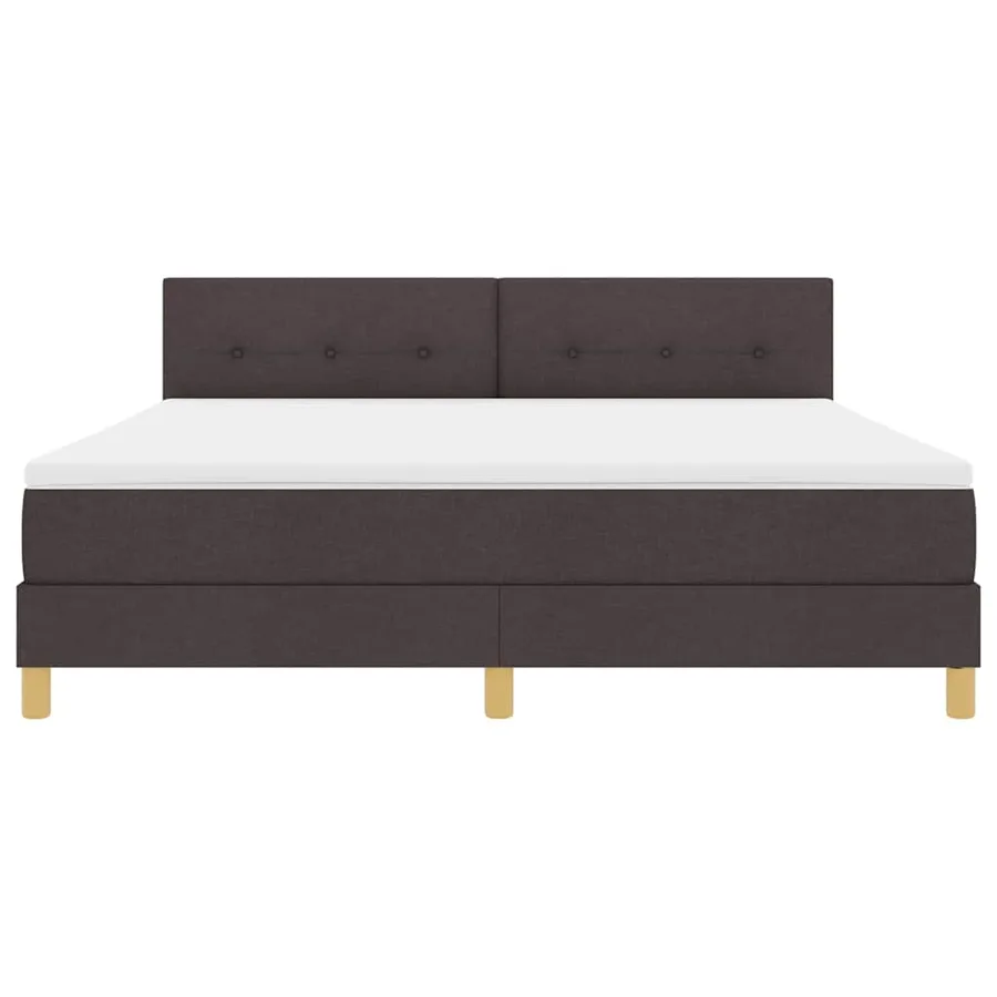 Lit à ressorts avec coussin Marron foncé 180 x 200 cm tissu - 7