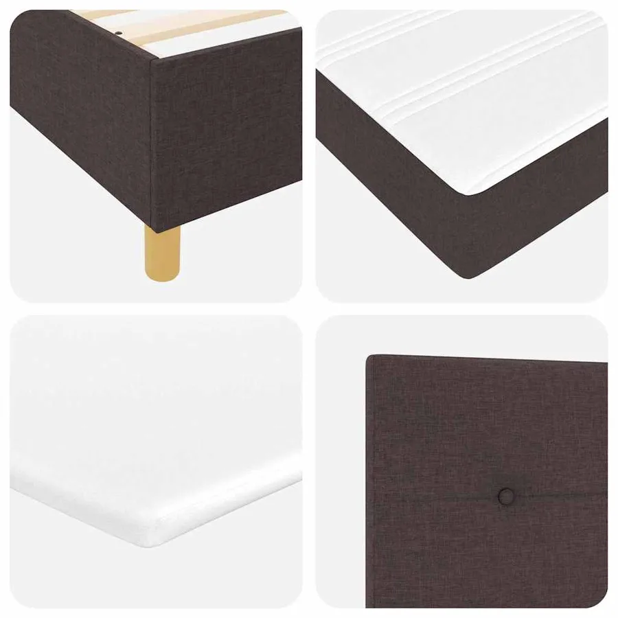 Lit à ressorts avec bandes LED Marron 90 x 200 cm tissu - 11
