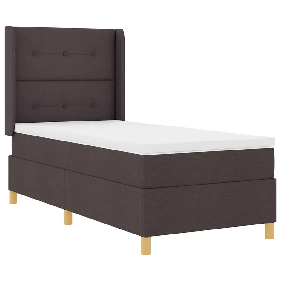 Lit à ressorts avec bandes LED Marron 90 x 200 cm tissu - 2