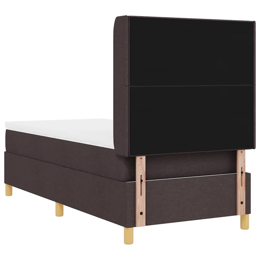 Lit à ressorts avec bandes LED Marron 90 x 200 cm tissu - 8