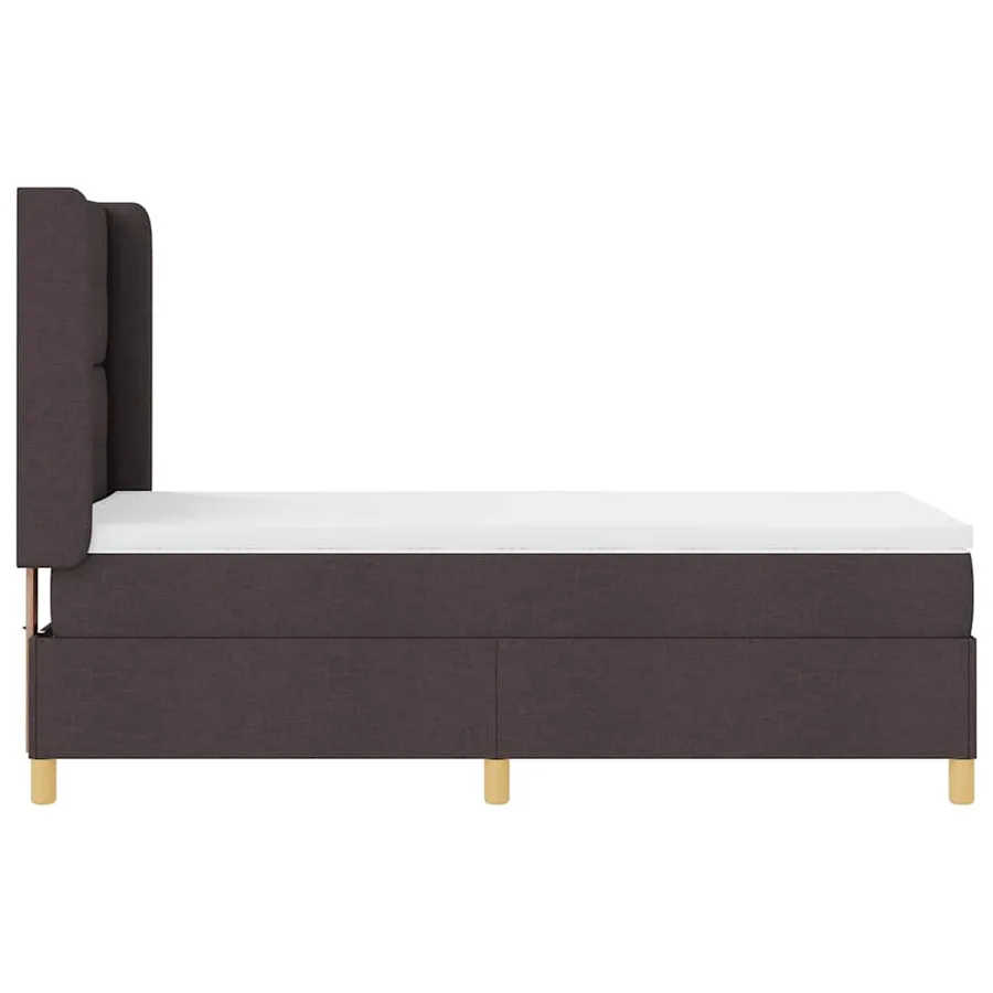 Lit à ressorts avec bandes LED Marron 90 x 200 cm tissu - 9