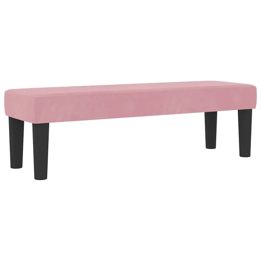 Lit à ressorts avec coussin Rose 200 x 140 cm Velours - 5
