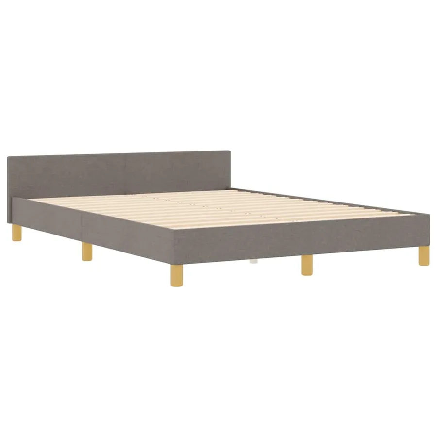 Cadre de lit avec tête de lit Taupe 160 x 200 cm tissu - 4