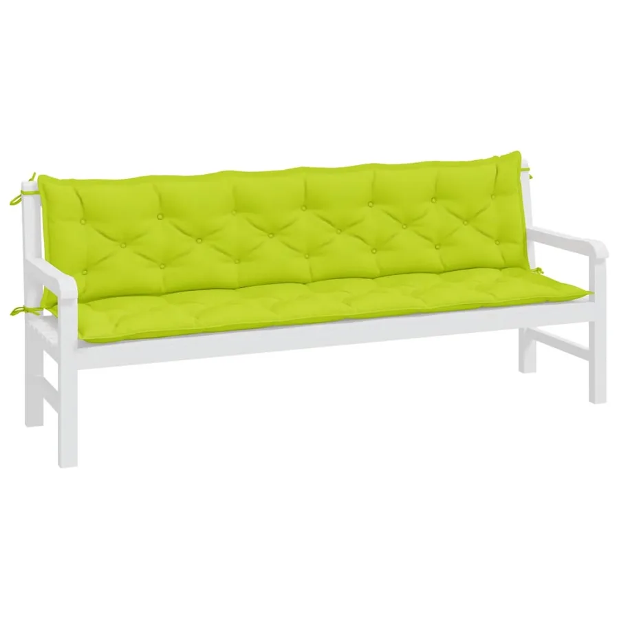 Coussins de banc de jardin lot de 2 vert vif tissu Oxford - 3