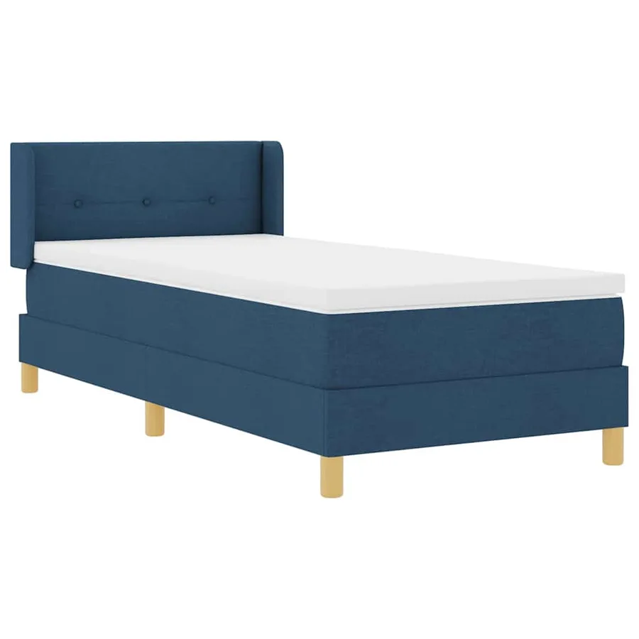 Lit à ressorts avec coussin Bleu 200 x 100 cm tissu - 2