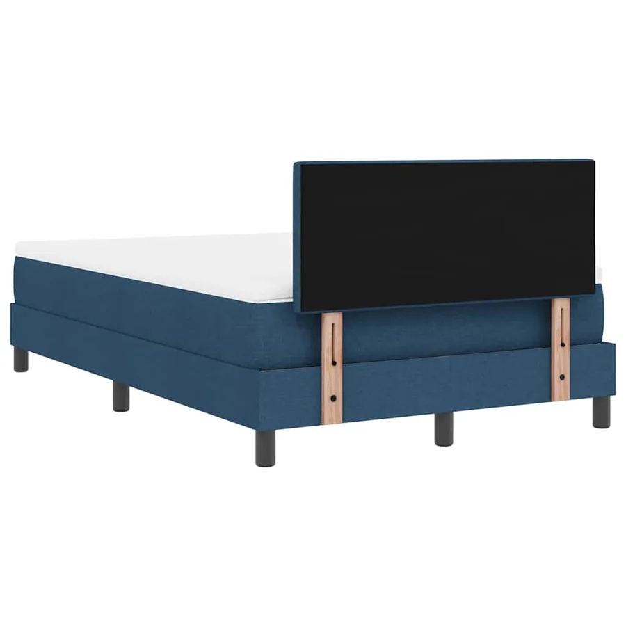 Lit à ressorts avec coussin Bleu 120 x 200 cm tissu - 10