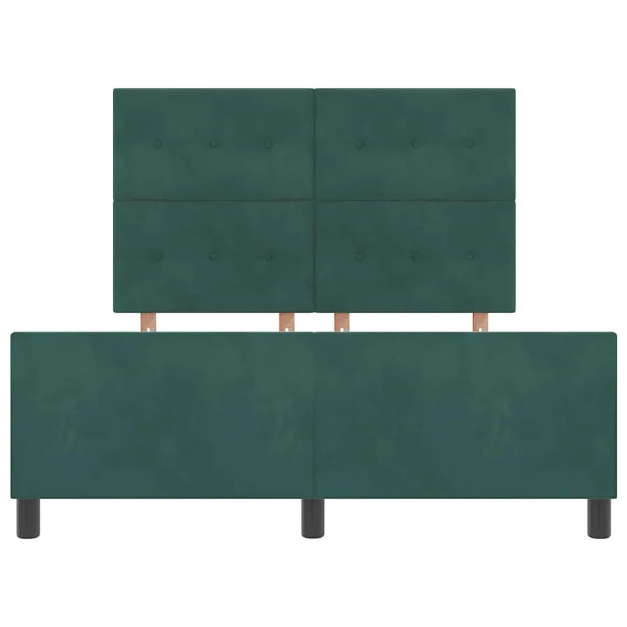 Lit à ressorts avec tête de lit Vert foncé 160 x 200 cm Velours - 7