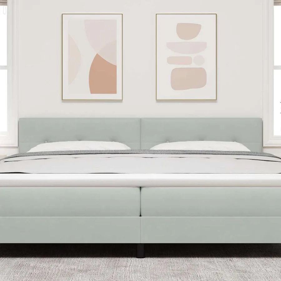 Tête de lit Gris clair 200 cm Velours - 3