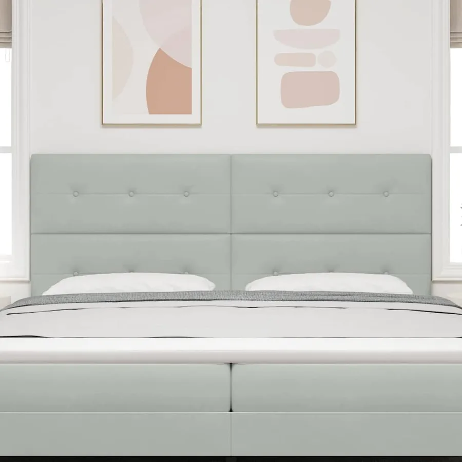 Tête de lit Gris clair 200 cm Velours - 3