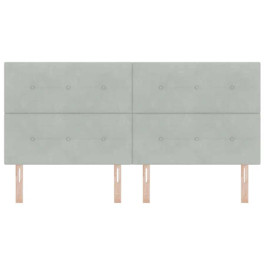 Tête de lit Gris clair 200 cm Velours - 4