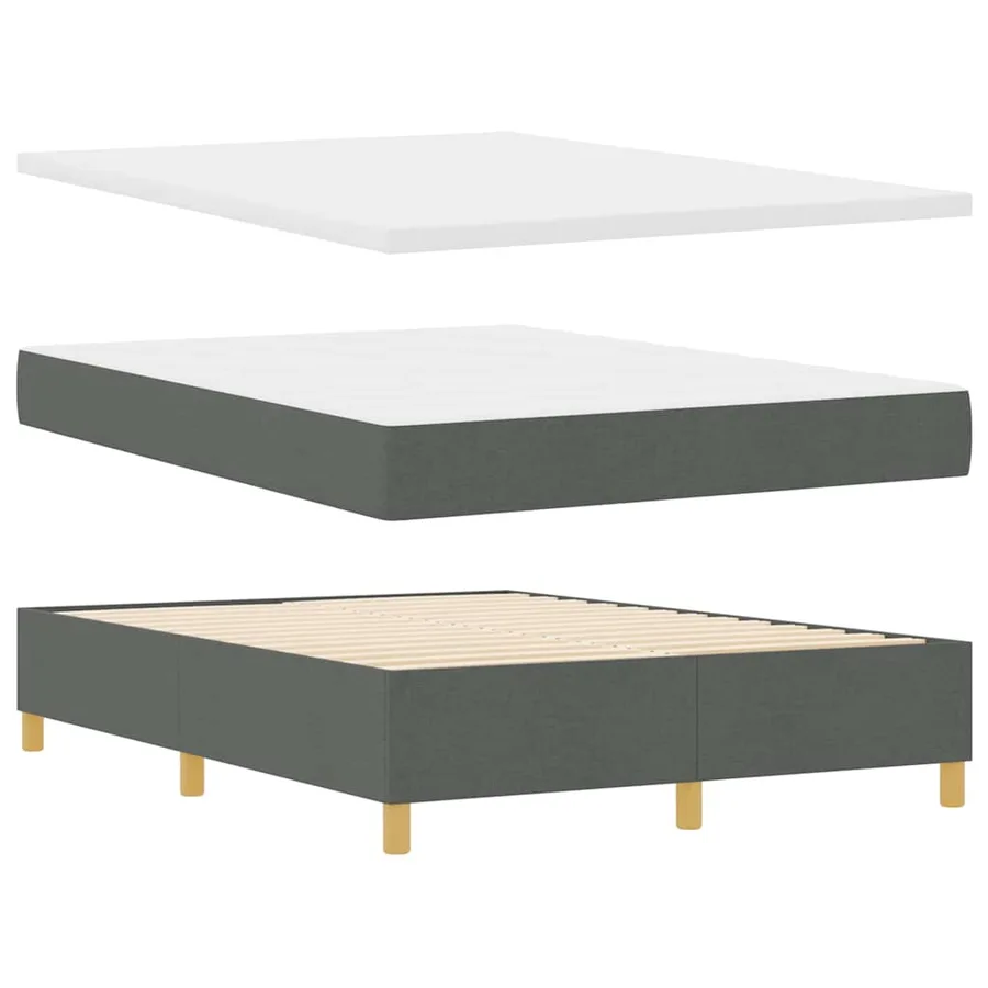 Lit à ressort LED Gris foncé 140 x 190 cm tissu - 7