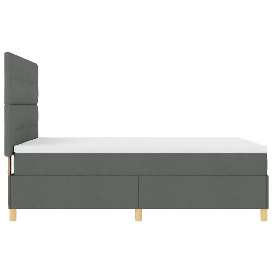 Lit à ressort LED Gris foncé 140 x 190 cm tissu - 9