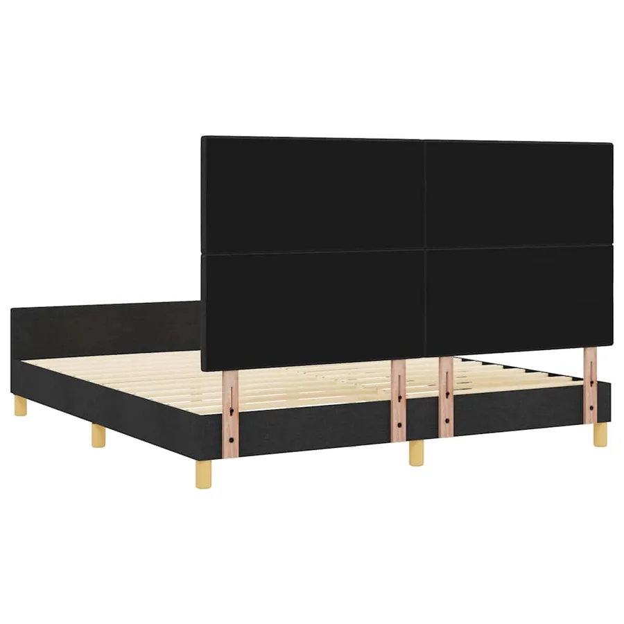 Cadre de lit avec tête de lit Noir 180 x 200 cm tissu - 9