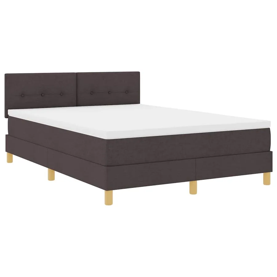Lit à ressort LED Marron foncé 160 x 200 cm tissu - 2