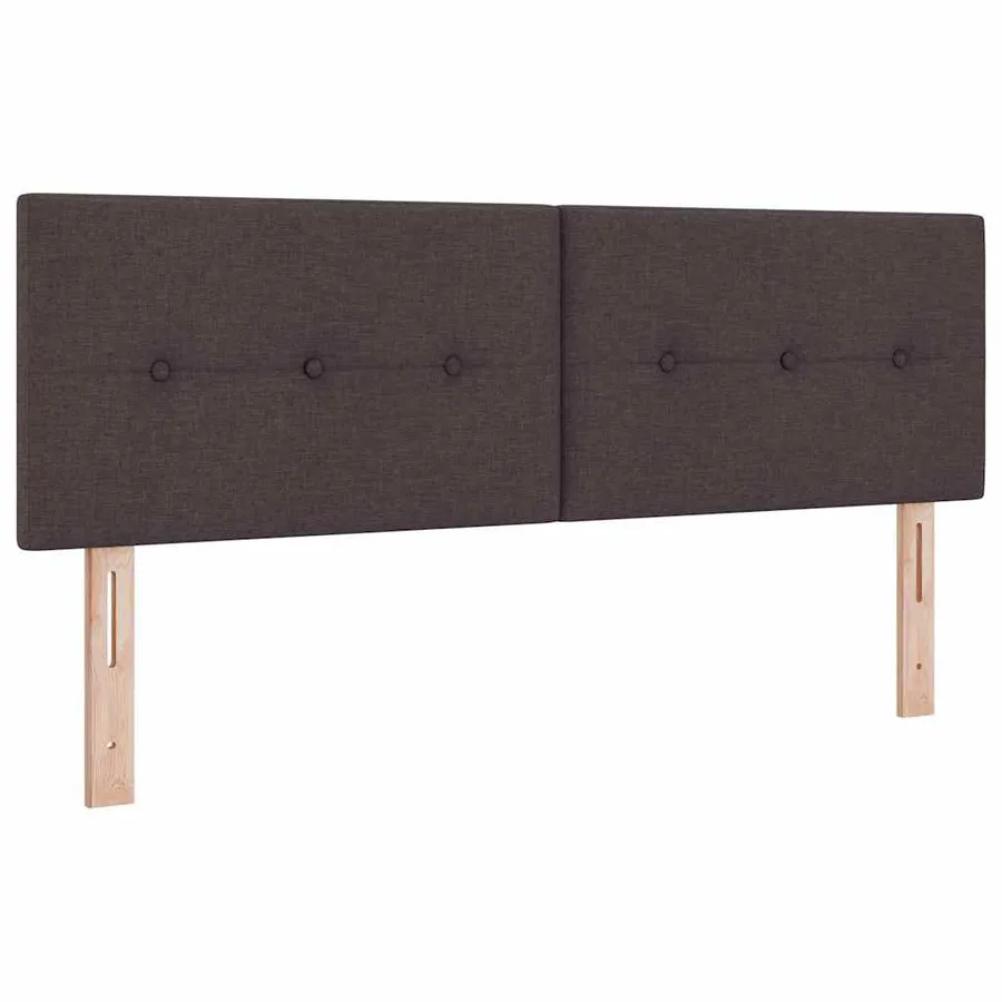 Lit à ressort LED Marron foncé 160 x 200 cm tissu - 7