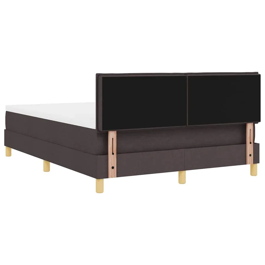 Lit à ressort LED Marron foncé 160 x 200 cm tissu - 8
