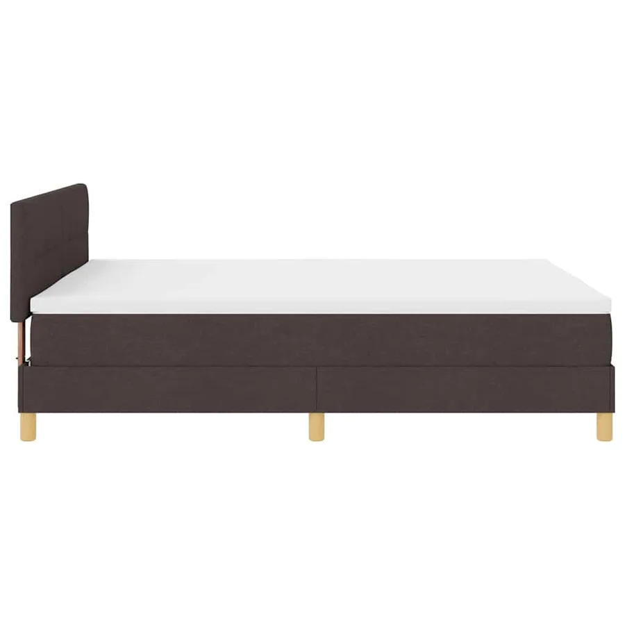 Lit à ressort LED Marron foncé 160 x 200 cm tissu - 9