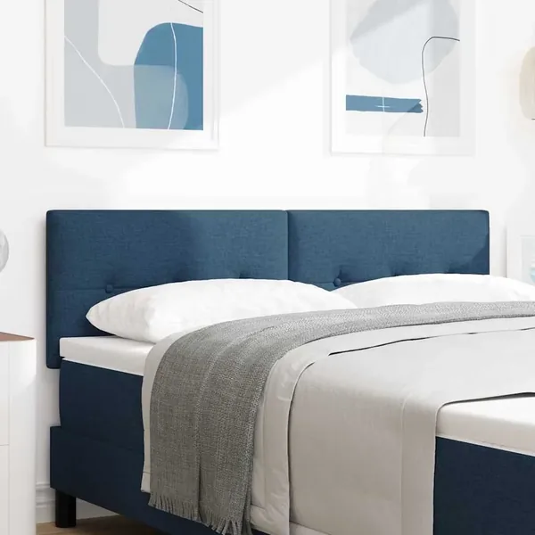 Tête de lit LED avec bandes LED Bleu 144 cm tissu