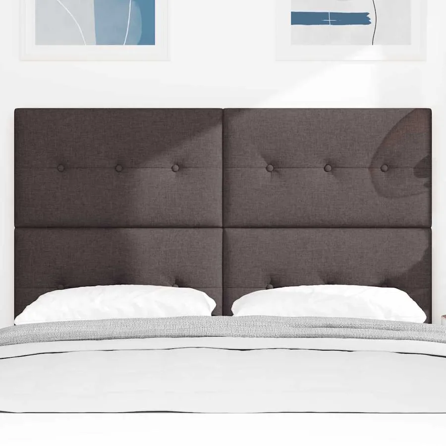 Tête de lit LED avec bandes LED Marron foncé 160 cm tissu - 3