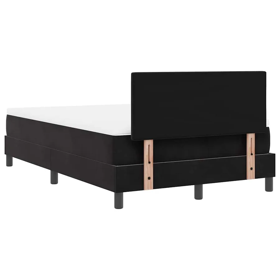 Lit à ressort LED avec coussin Noir 120 x 200 cm Velours - 10