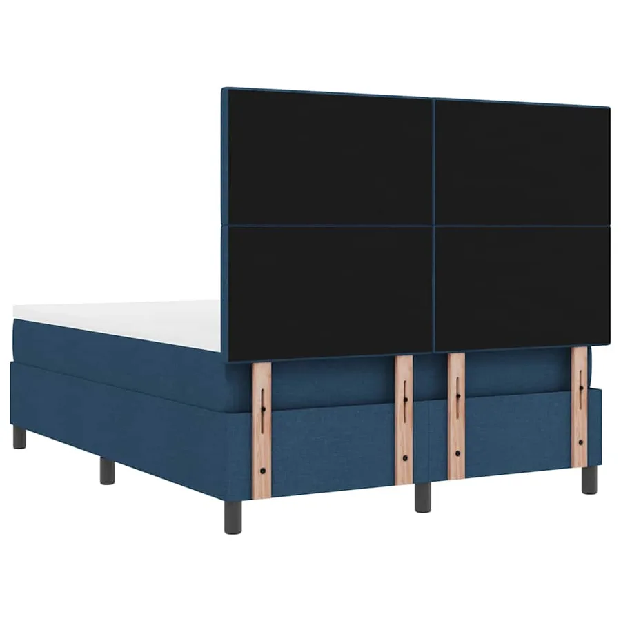 Lit à ressorts avec tête de lit Bleu 140 x 200 cm tissu - 9