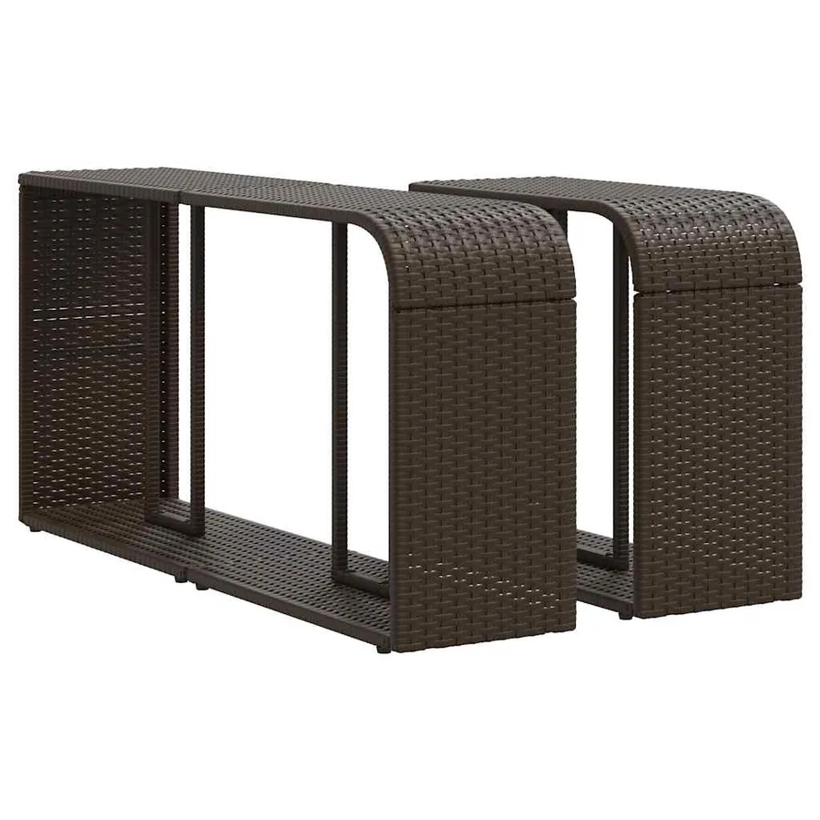 Salon de jardin 10 pcs avec coussins marron résine tressée - 7