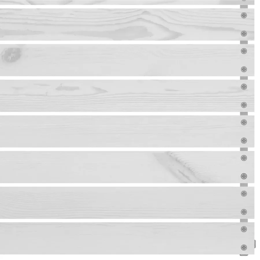 Salon de jardin 8 pcs Blanc Bois de pin massif - 6