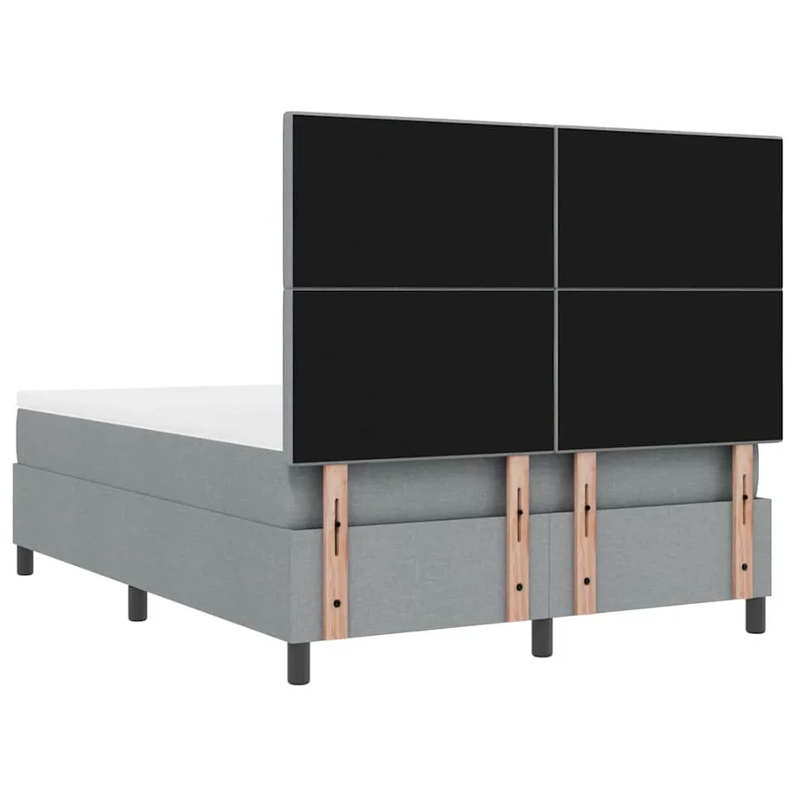 Lit à ressorts avec bandes LED Gris clair 140 x 200 cm tissu - 10