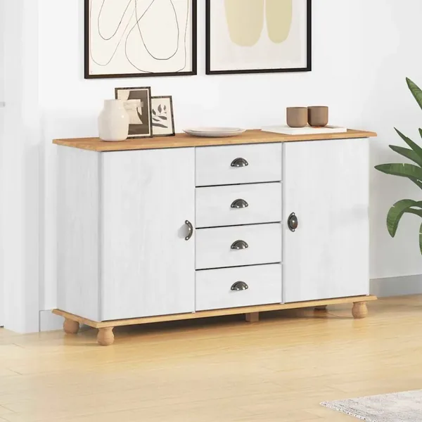 Buffet avec tiroir ASKIM 133,5 x 40 x 79 cm Bois de pin massif
