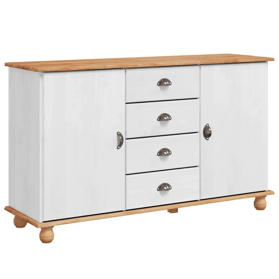Buffet avec tiroir ASKIM 133,5 x 40 x 79 cm Bois de pin massif - 2