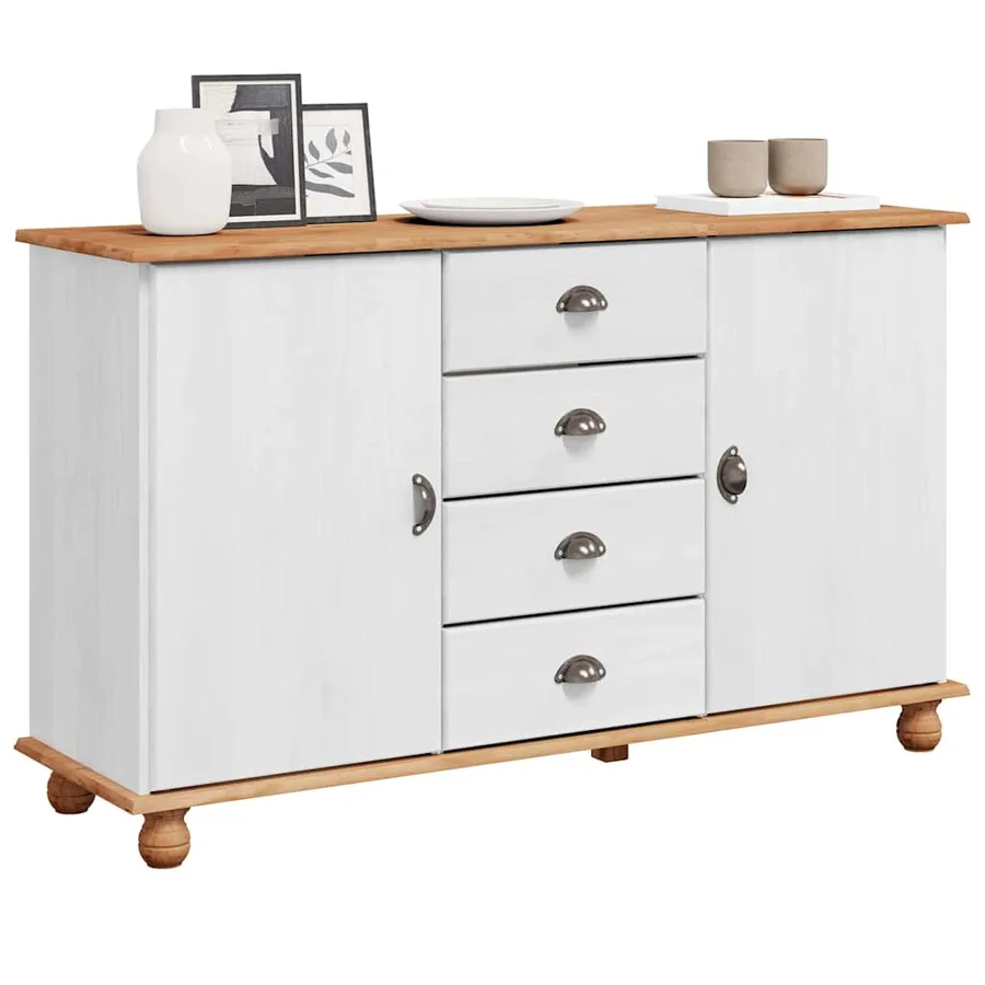 Buffet avec tiroir ASKIM 133,5 x 40 x 79 cm Bois de pin massif - 3